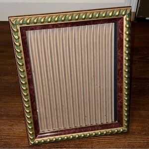 Vintage 90s Gold Twist Pattern Red Brown Trim Standing Mount Picture Frame 8x10